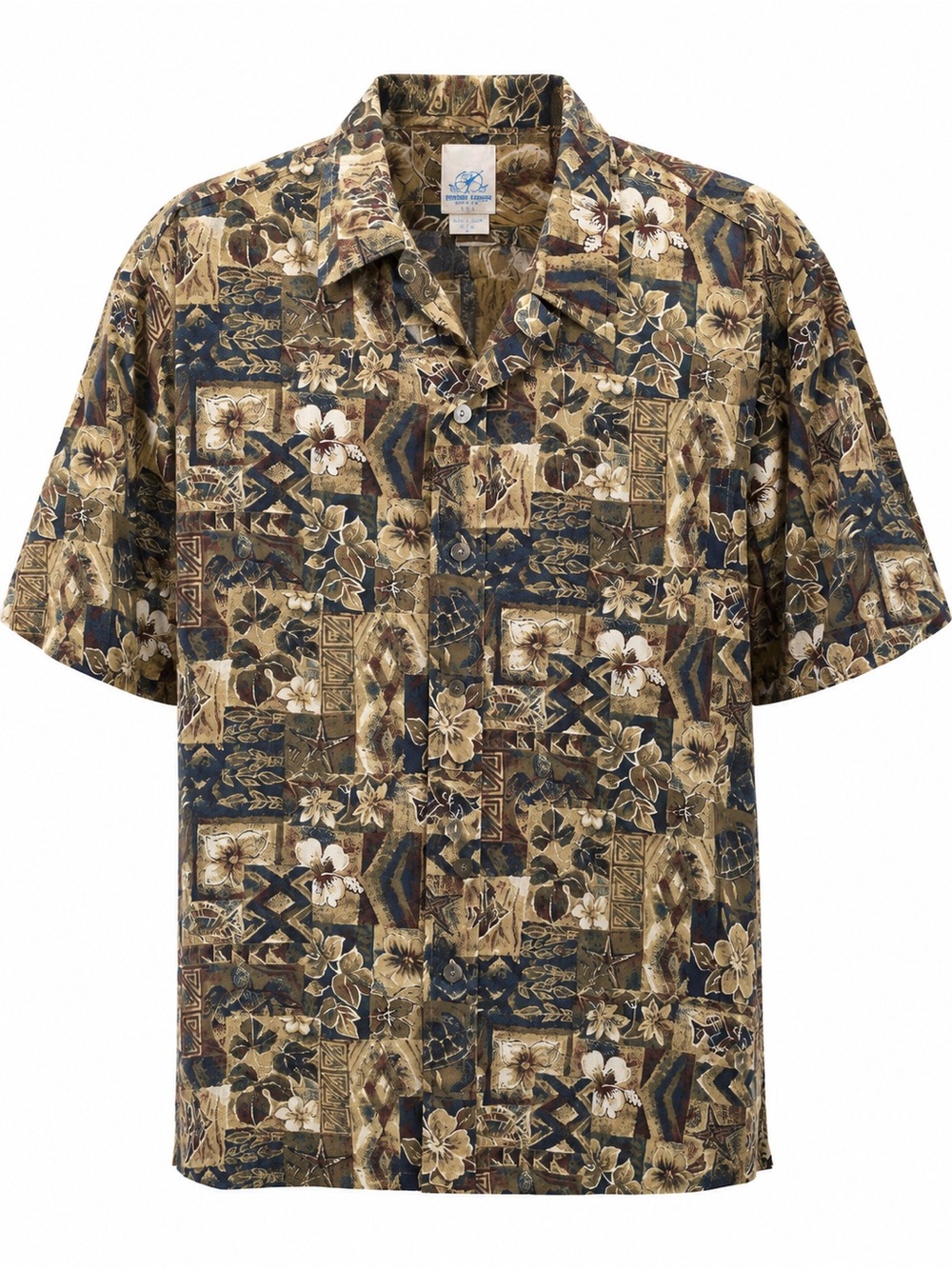 Vintage 80s Tamare Aloha Shirt XL Made in Hawaii 100% Cotton Sea Turtle Fish